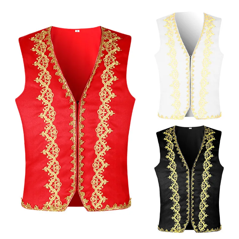 Embroidery Online - Gilet barocco ricamato in oro medievale