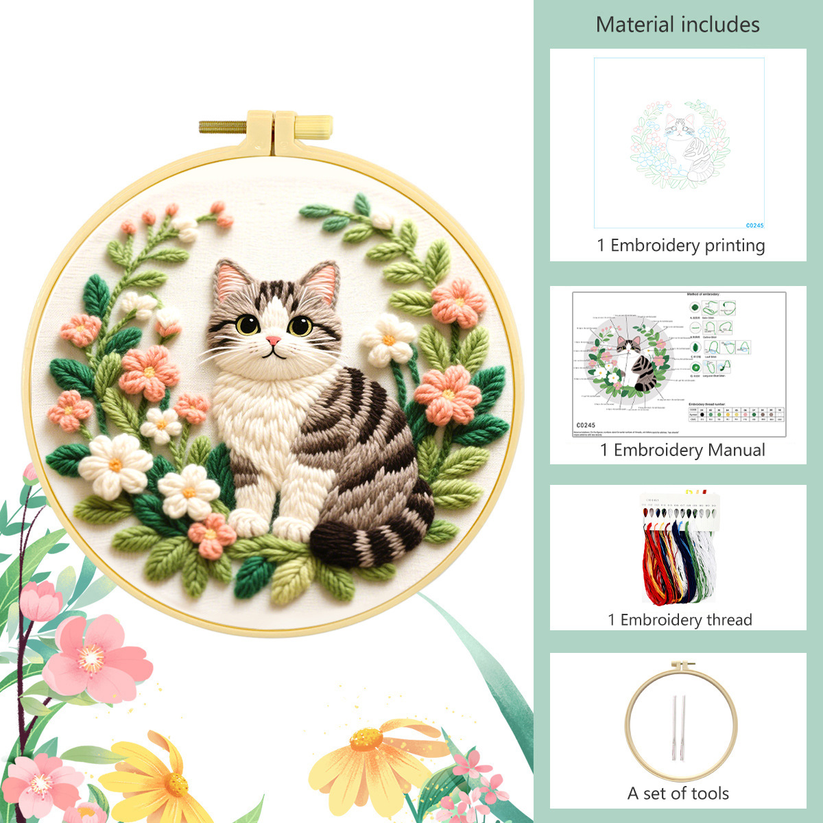 Set per ricamo a mano fai-da-t - Embroidery Meaning recensione e prezzo